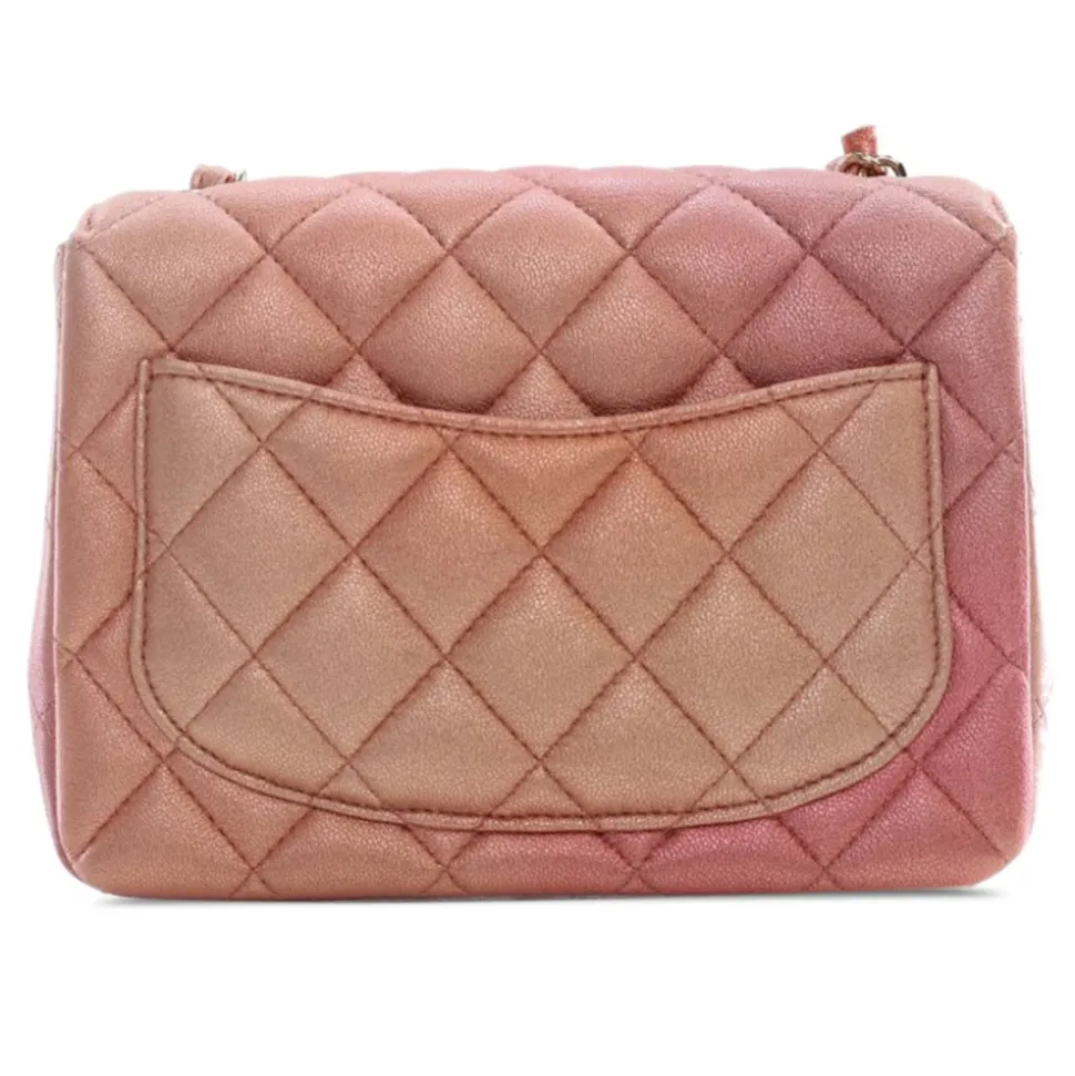 Chanel Vintage - Mini Square Ombre Iridescent Lambskin Flap - Pink - Leather and Lambskin Handbag - Luxury High Quality - Avvenice