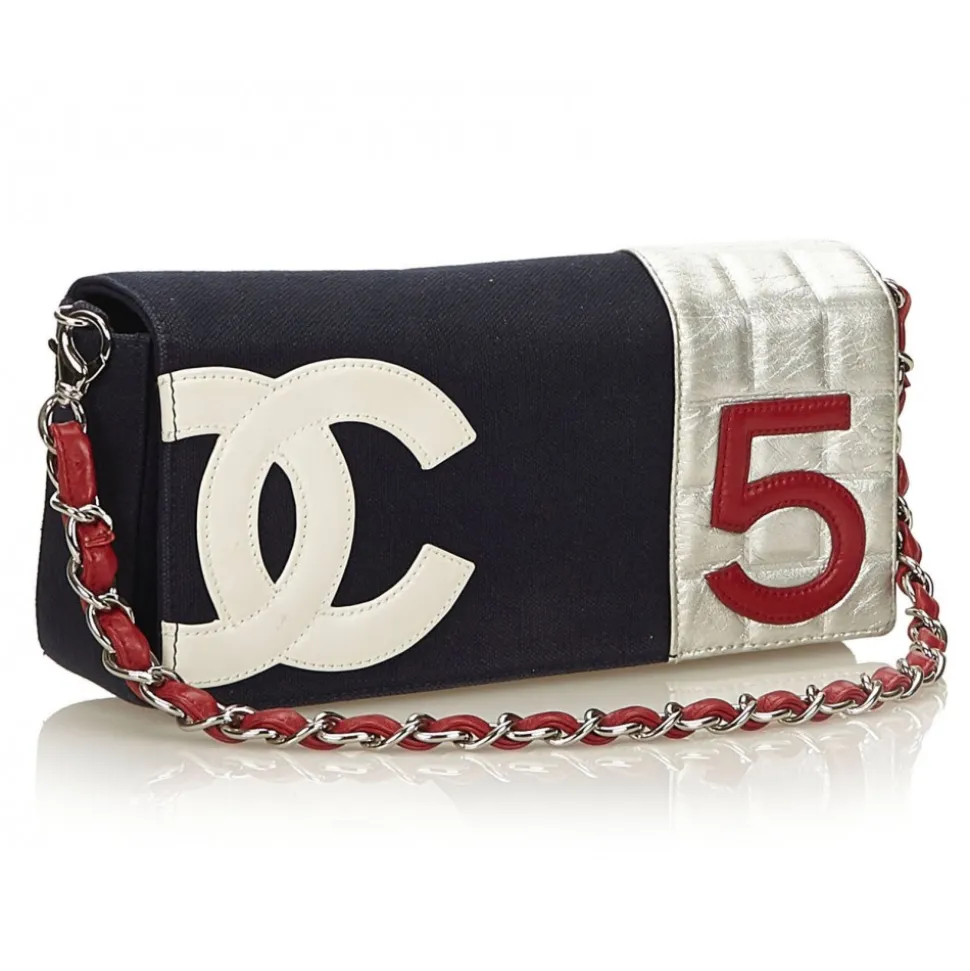 Chanel Vintage - No. 5 Chain Bag - White Ivory - Leather and Canvas Handbag - Luxury High Quality - Avvenice