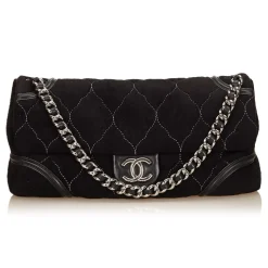Chanel Vintage - Nubuck Leather Flap Bag - Black - Nubuck Leather Handbag - Luxury High Quality - Avvenice
