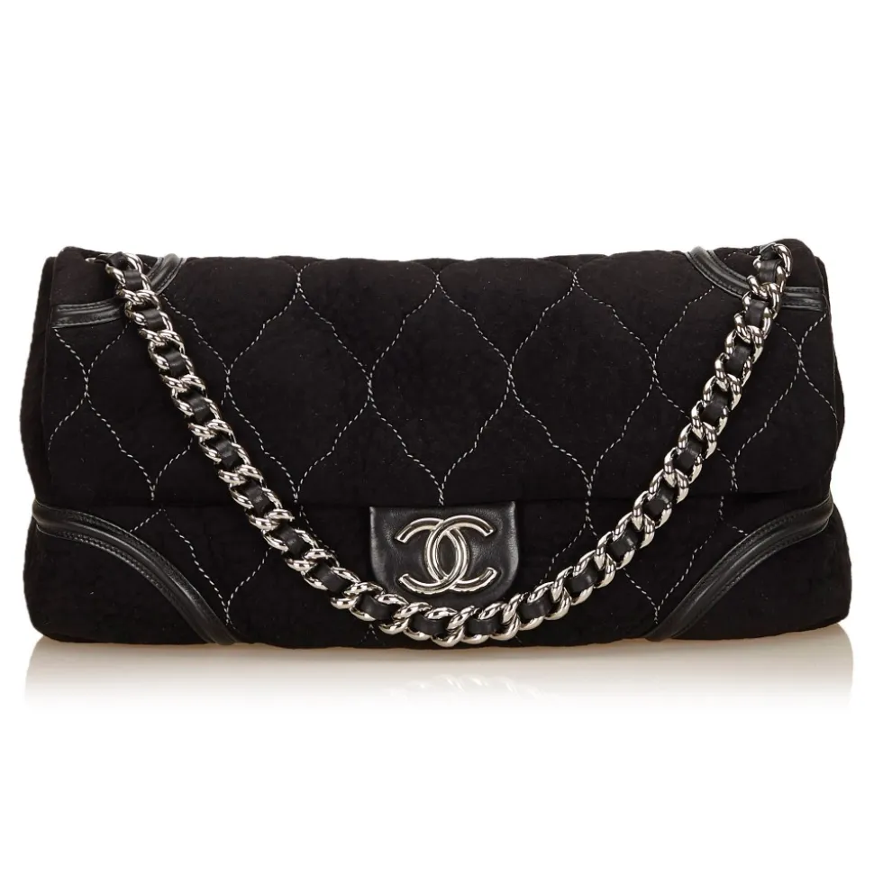 Chanel Vintage - Nubuck Leather Flap Bag - Black - Nubuck Leather Handbag - Luxury High Quality - Avvenice