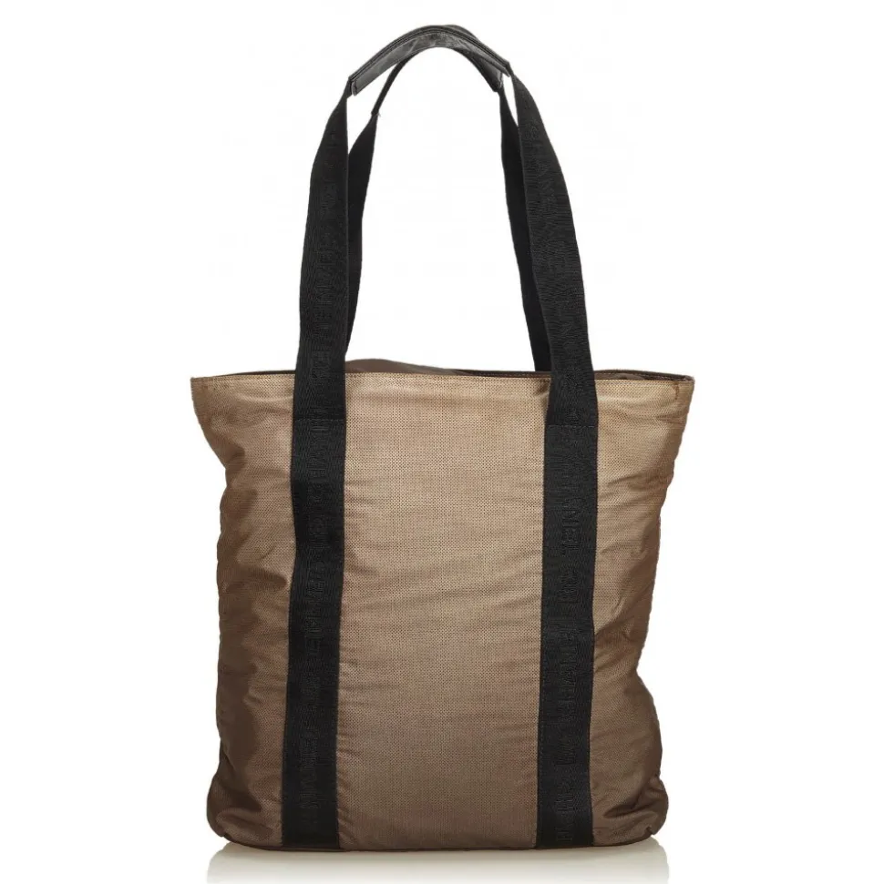 Chanel Vintage - Nylon Shoulder Bag - Brown Beige - Canvas Handbag - Luxury High Quality - Avvenice