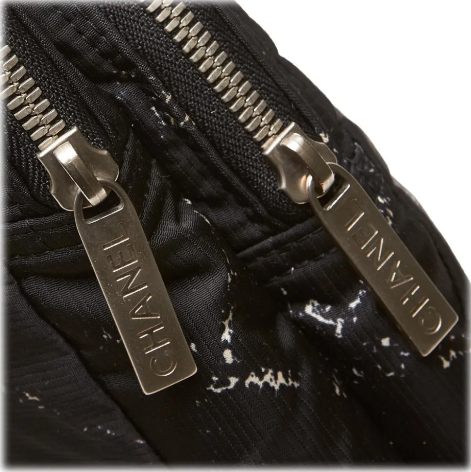 Chanel Vintage - Old Travel Line Backpack - Black - Canvas Backpack - Luxury High Quality - Avvenice