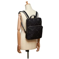 Chanel Vintage - Old Travel Line Backpack - Black - Canvas Backpack - Luxury High Quality - Avvenice