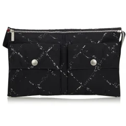 Chanel Vintage - Old Travel Line Belt Bag - Black - Canvas Handbag - Luxury High Quality - Avvenice