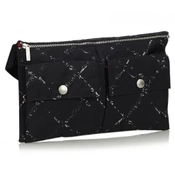 Chanel Vintage - Old Travel Line Belt Bag - Black - Canvas Handbag - Luxury High Quality - Avvenice