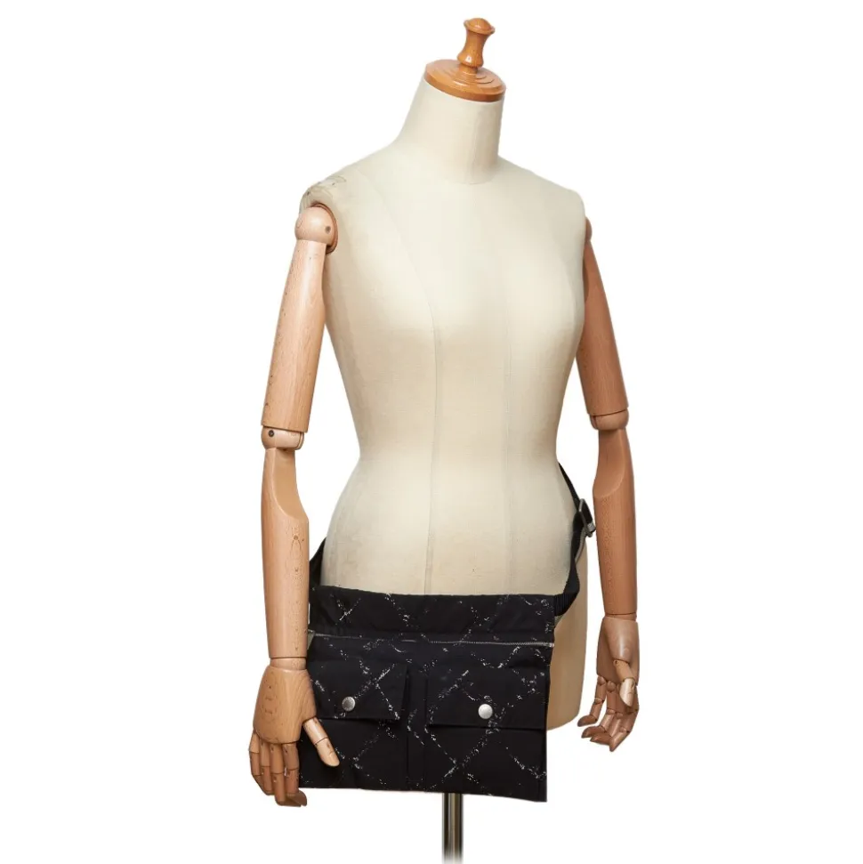 Chanel Vintage - Old Travel Line Belt Bag - Black - Canvas Handbag - Luxury High Quality - Avvenice