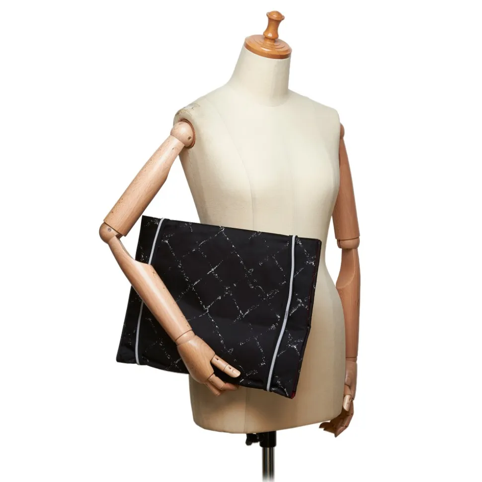 Chanel Vintage - Old Travel Line Nylon Document Case - Black - Canvar Handbag - Luxury High Quality - Avvenice