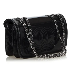 Chanel Vintage - Patent Leather Chain Bag - Black - Leather Handbag - Luxury High Quality - Avvenice