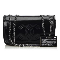 Chanel Vintage - Patent Leather Chain Bag - Black - Leather Handbag - Luxury High Quality - Avvenice