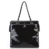Chanel Vintage - Patent Leather Chain Tote Bag - Black - Patent Leather Handbag - Luxury High Quality - Avvenice