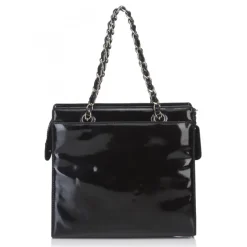 Chanel Vintage - Patent Leather Chain Tote Bag - Black - Patent Leather Handbag - Luxury High Quality - Avvenice