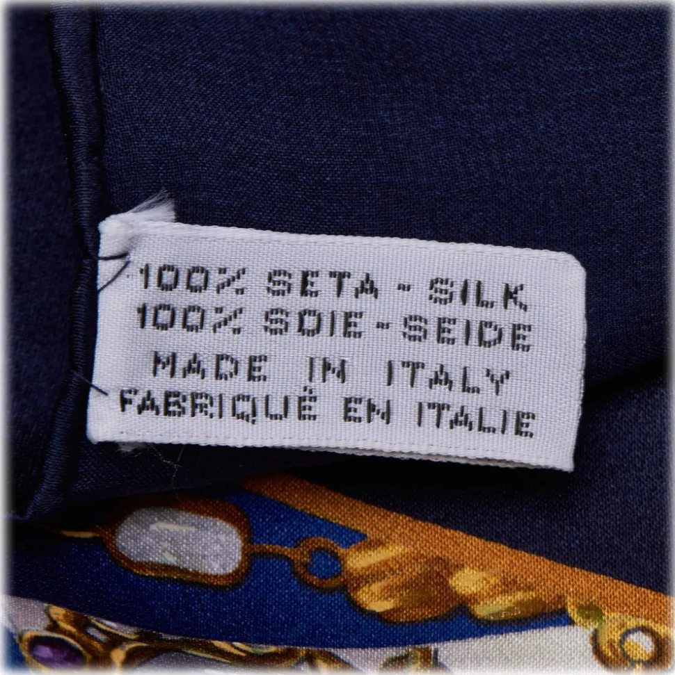 Chanel Vintage - Printed CC Silk Scarf - Blue - Silk Foulard - Luxury High Quality - Avvenice