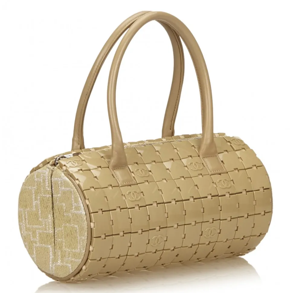 Chanel Vintage - PVC Puzzle Block Handbag Bag - Brown Beige - Leather and PVC Handbag - Luxury High Quality - Avvenice
