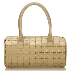 Chanel Vintage - PVC Puzzle Block Handbag Bag - Brown Beige - Leather and PVC Handbag - Luxury High Quality - Avvenice