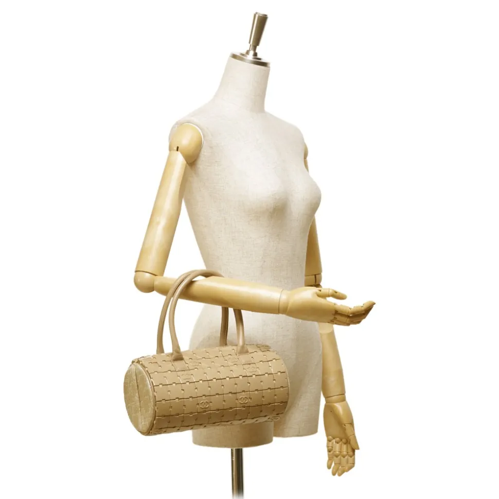 Chanel Vintage - PVC Puzzle Block Handbag Bag - Brown Beige - Leather and PVC Handbag - Luxury High Quality - Avvenice