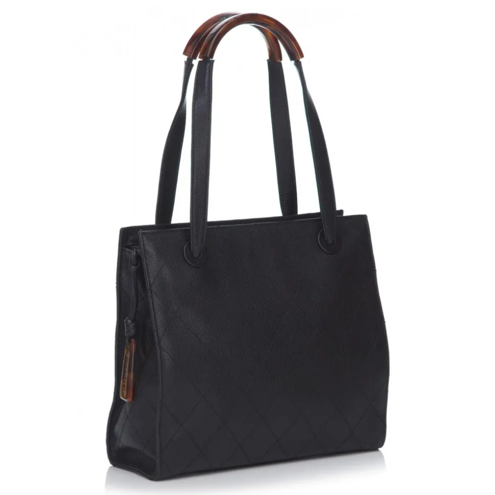 Chanel Vintage - Quilted Matalesse Leather Handbag - Black - Caviar Leather Handbag - Luxury High Quality - Avvenice