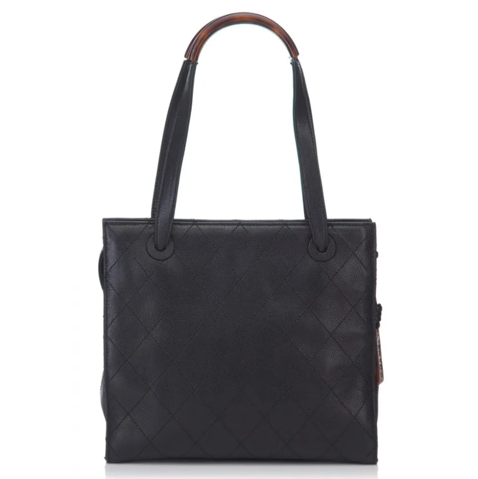 Chanel Vintage - Quilted Matalesse Leather Handbag - Black - Caviar Leather Handbag - Luxury High Quality - Avvenice