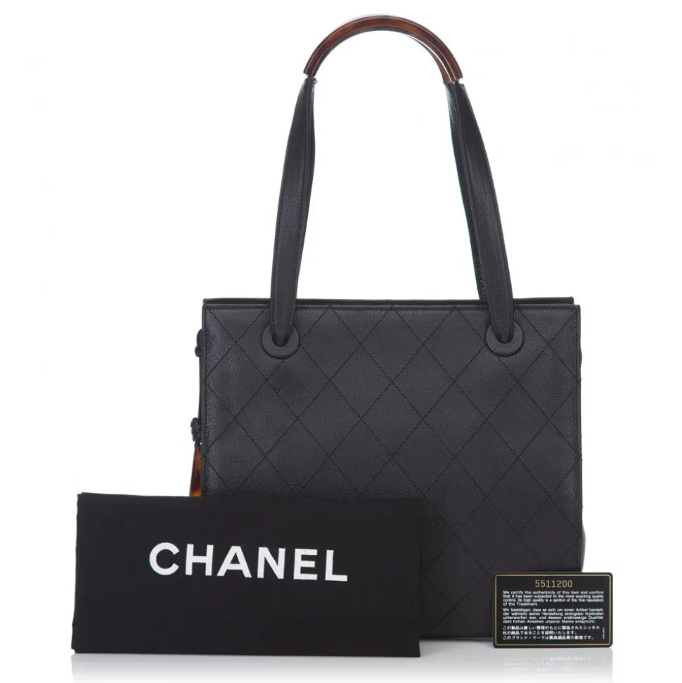 Chanel Vintage - Quilted Matalesse Leather Handbag - Black - Caviar Leather Handbag - Luxury High Quality - Avvenice