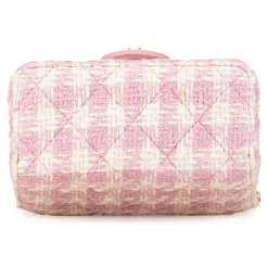 Chanel Vintage - Quilted Tweed Crush Top Handle Flap - Pink - Leather and Lambskin Handbag - Luxury High Quality - Avvenice