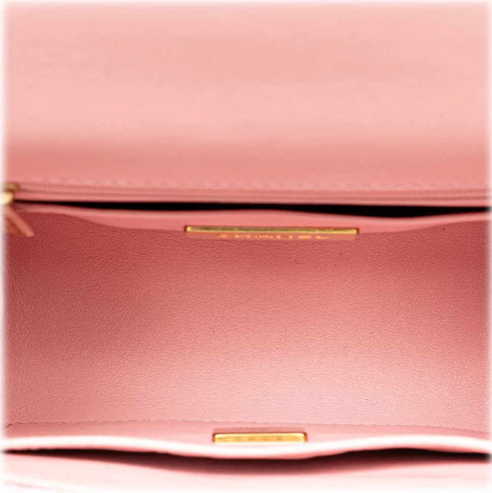 Chanel Vintage - Quilted Tweed Crush Top Handle Flap - Pink - Leather and Lambskin Handbag - Luxury High Quality - Avvenice