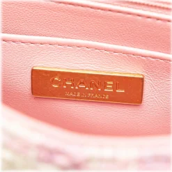 Chanel Vintage - Quilted Tweed Crush Top Handle Flap - Pink - Leather and Lambskin Handbag - Luxury High Quality - Avvenice