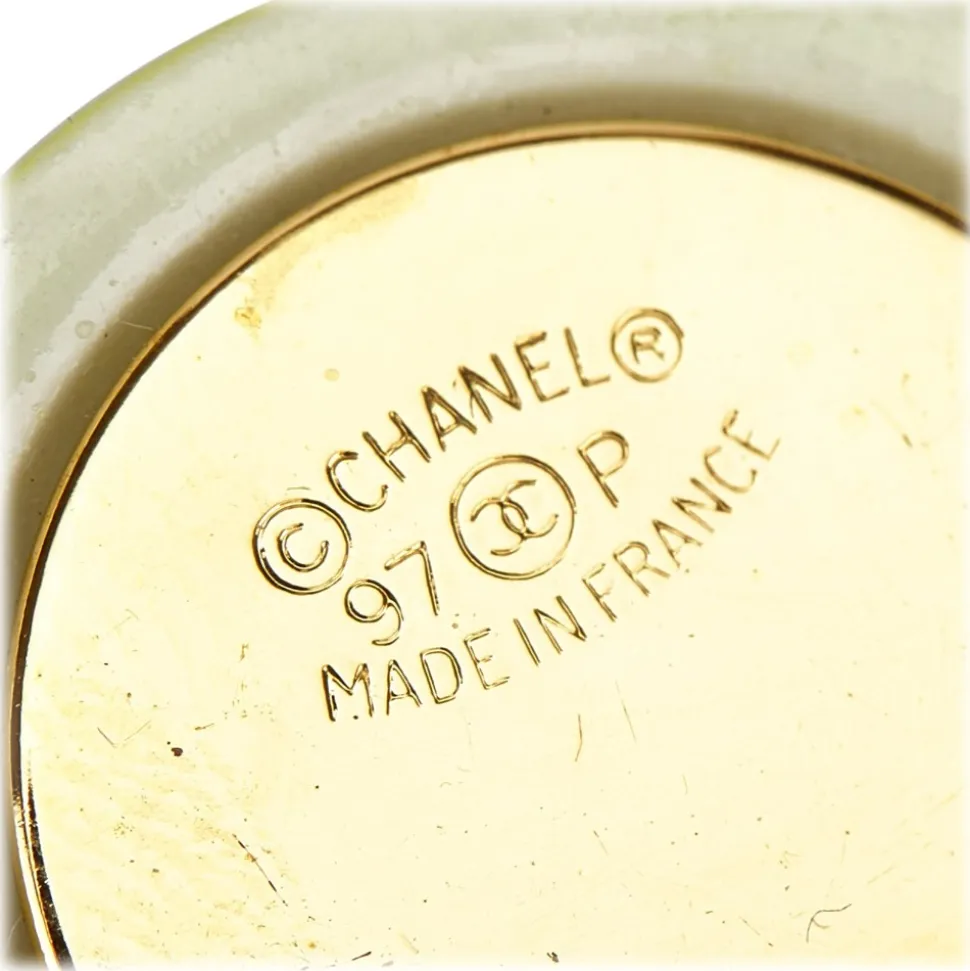Chanel Vintage - Round Clip On Earrings - Green - Ceramic Chanel Earrings - Luxury High Quality - Avvenice
