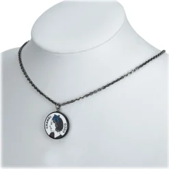 Chanel Vintage - Round Pendant Necklace - Silver - Necklace Chanel - Luxury High Quality - Avvenice