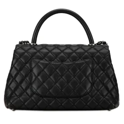 Chanel Vintage - Small Caviar Coco Top Handle Bag - Black - Leather and Lambskin Handbag - Luxury High Quality - Avvenice