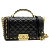 Chanel Vintage - Small Lambskin Boy Top Handle - Black - Leather and Lambskin Handbag - Luxury High Quality - Avvenice
