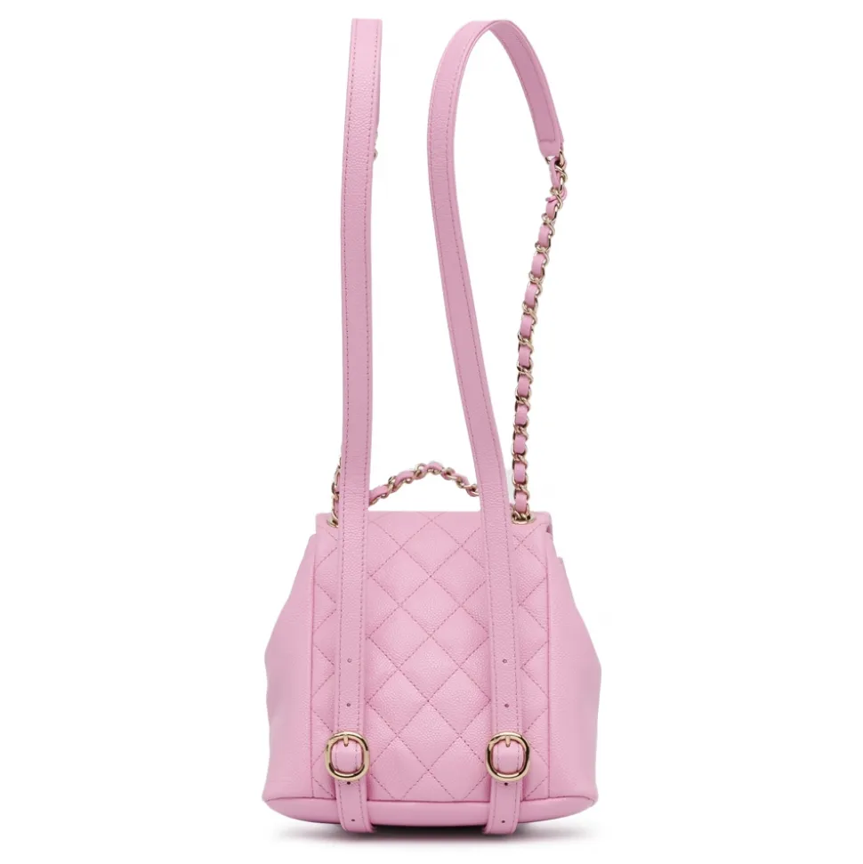 Chanel Vintage - Small Quilted Caviar Duma Pockets Drawstring Backpack - Pink - Leather and Lambskin Handbag - Luxury - Avvenice