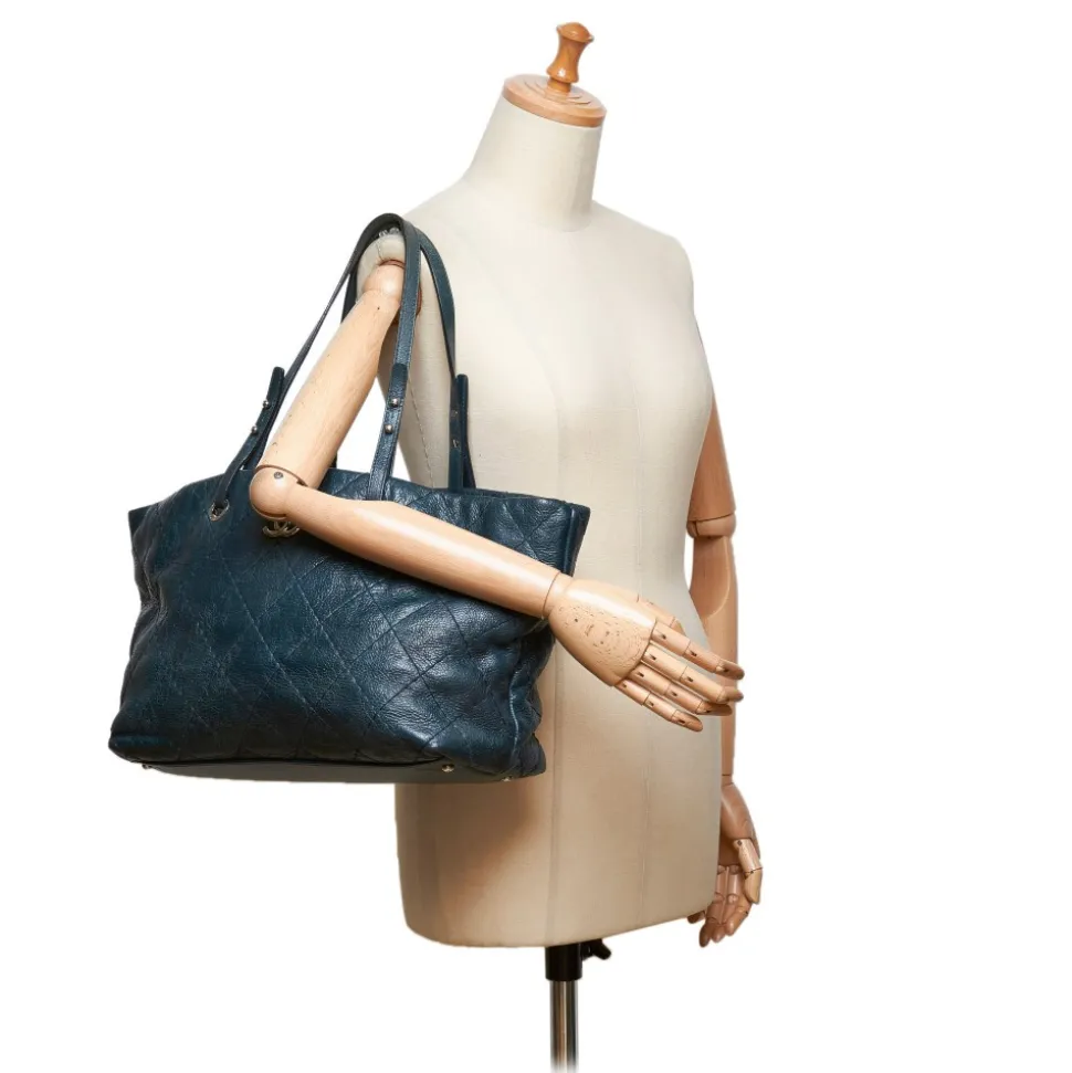 Chanel Vintage - Soft Caviar Tote Bag - Blue - Caviar Leather Handbag - Luxury High Quality - Avvenice