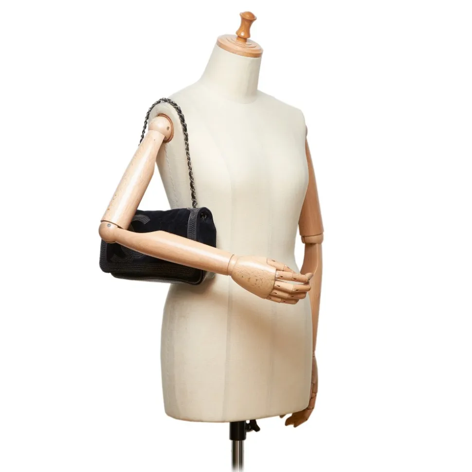 Chanel Vintage - Sport Line Chain Shoulder Bag - Black - Canvas and Vinyl Handbag - Luxury High Quality - Avvenice