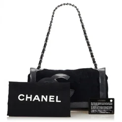 Chanel Vintage - Sport Line Chain Shoulder Bag - Black - Canvas and Vinyl Handbag - Luxury High Quality - Avvenice