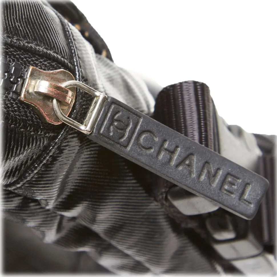 Chanel Vintage - Sports Line Crossbody Bag - Black - Canvas Handbag - Luxury High Quality - Avvenice