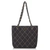 Chanel Vintage - Surpique Wool Shoulder Bag - Grey - Leather and Wool Handbag - Luxury High Quality - Avvenice