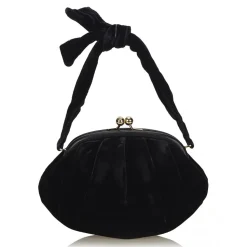Chanel Vintage - Velour Handbag Bag - Black - Leather and Velour Handbag - Luxury High Quality - Avvenice
