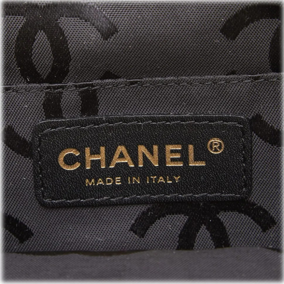 Chanel Vintage - Velour Handbag Bag - Black - Leather and Velour Handbag - Luxury High Quality - Avvenice