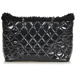 Chanel Vintage - Vinyl Toile Chain Tote Bag - Black - Canvas and Vinyl Handbag - Luxury High Quality - Avvenice