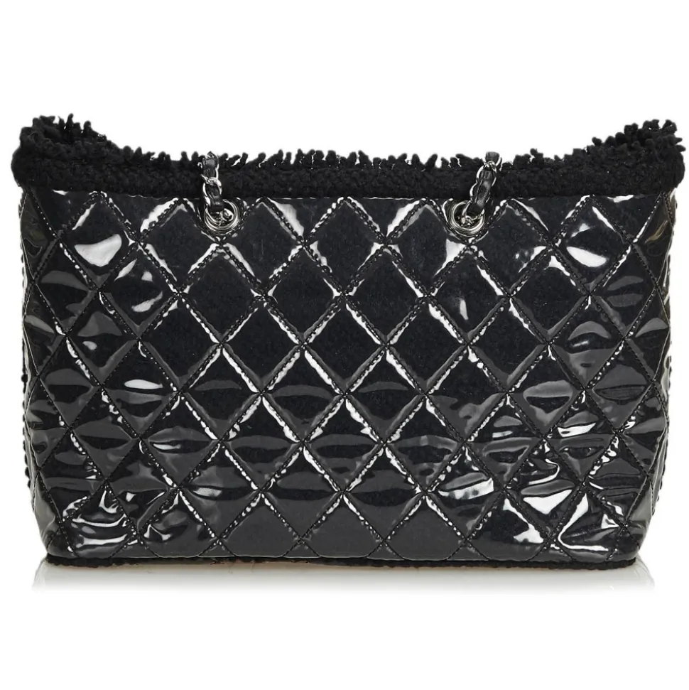 Chanel Vintage - Vinyl Toile Chain Tote Bag - Black - Canvas and Vinyl Handbag - Luxury High Quality - Avvenice