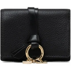 Chloé - Black Alphabet Mini Tri Fold Wallet - Chloé Exclusive Luxury Collection - Avvenice