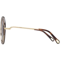 Chloé - Carlina Halo Round Metal Sunglasses - Havana Pink - Chloé Eyewear - Avvenice