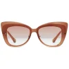 Chloé - Cat-Eye Dree Sunglasses in Nylon and Metal - Gold Terracotta - Chloé Eyewear - Avvenice