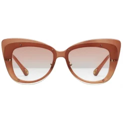 Chloé - Cat-Eye Dree Sunglasses in Nylon and Metal - Gold Terracotta - Chloé Eyewear - Avvenice