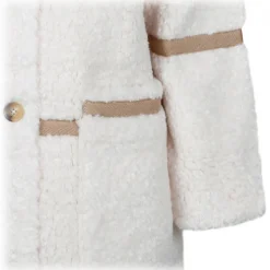 Chloé - Cream White and Beige Faux Shearling Coat - Chloé Exclusive Luxury Collection - Avvenice