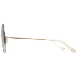 Chloé - Dani Diamond-Shaped Sunglasses in Metal - Peach Purple - Chloé Eyewear - Avvenice