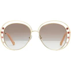 Chloé - Delilah Metal Aviator Sunglasses for Women - Gold Brown - Chloé Eyewear - Avvenice