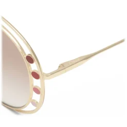 Chloé - Delilah Metal Aviator Sunglasses for Women - Gold Brown - Chloé Eyewear - Avvenice