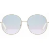 Chloé - Eliz Round Metal Sunglasses - Gold Azure Lilac - Chloé Eyewear - Avvenice