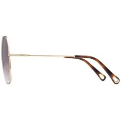 Chloé - Eliz Square Metal Sunglasses - Gold Violet - Chloé Eyewear - Avvenice