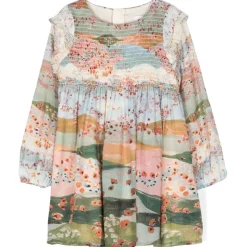 Chloé - Kids Multicolor Long Sleeves Dress - Chloé Exclusive Luxury Collection - Avvenice